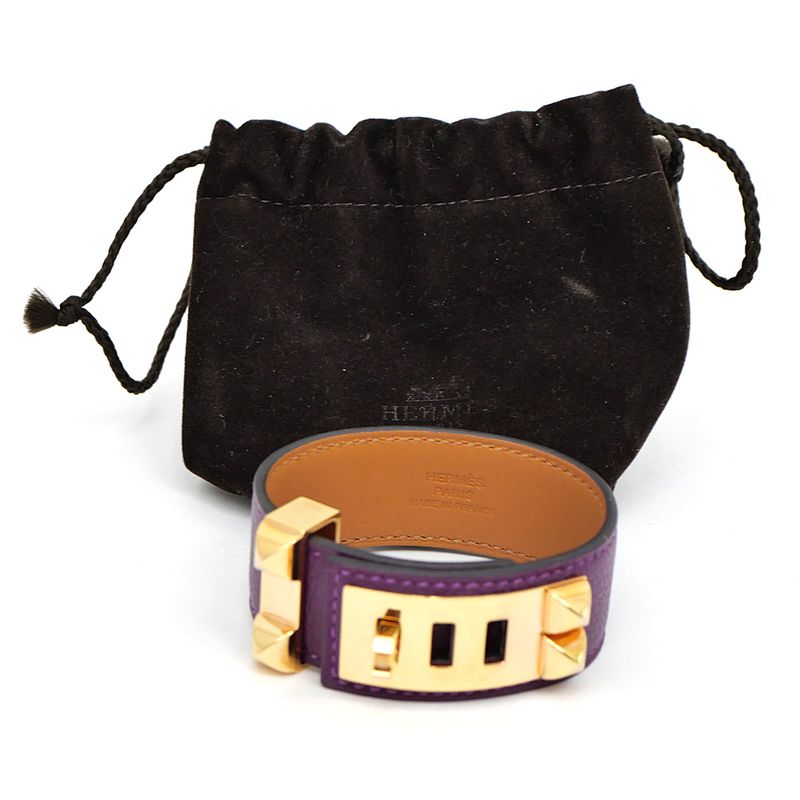 Hermes Collier De Chien 24 Bracelet Anemone Gold Hardware T2 Eva Color