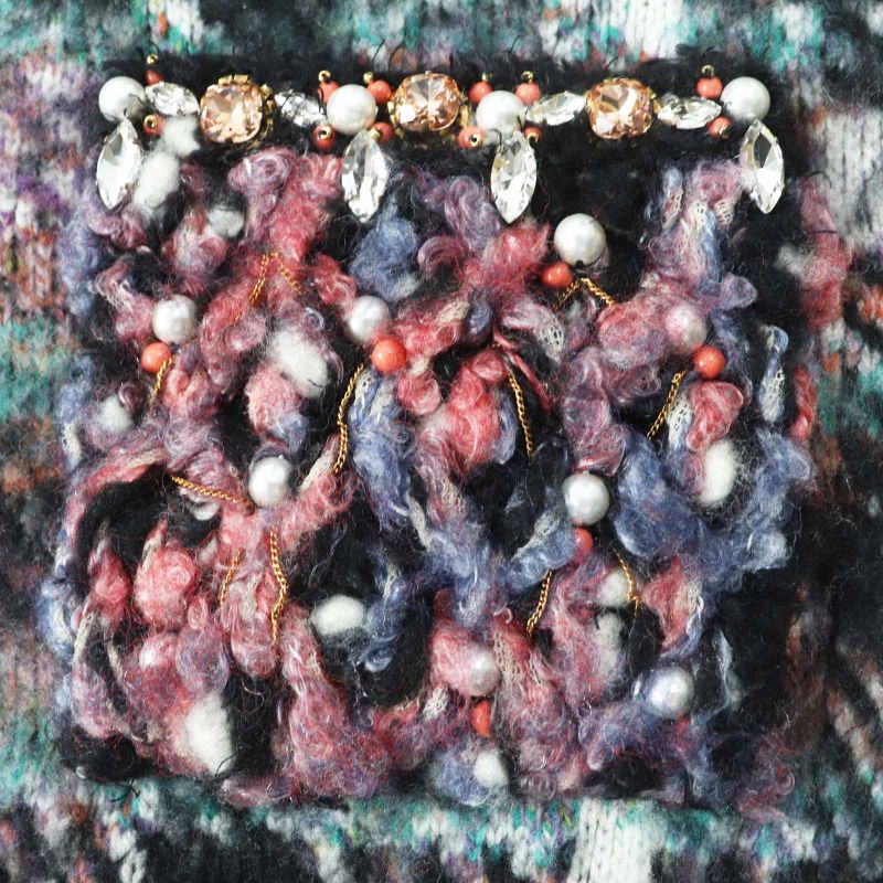 CHANEL P72935 Cashmere Silk Blend Gripore Button MIX Knit Tunic/dress Multi 36