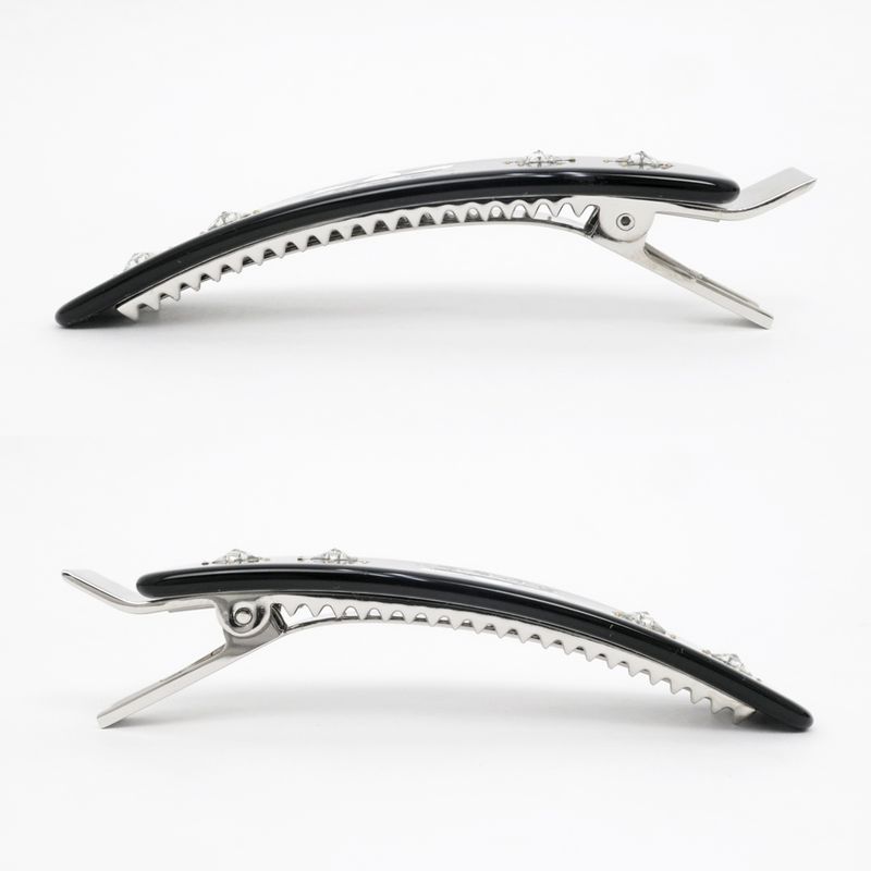 Gucci Adidas Collaboration Hair Clip Black Silver Color With Star