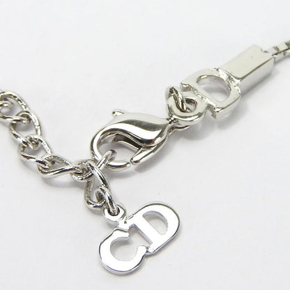 Christian Dior Necklace Metal Silver Hardware Fang Motif Plated Accessory