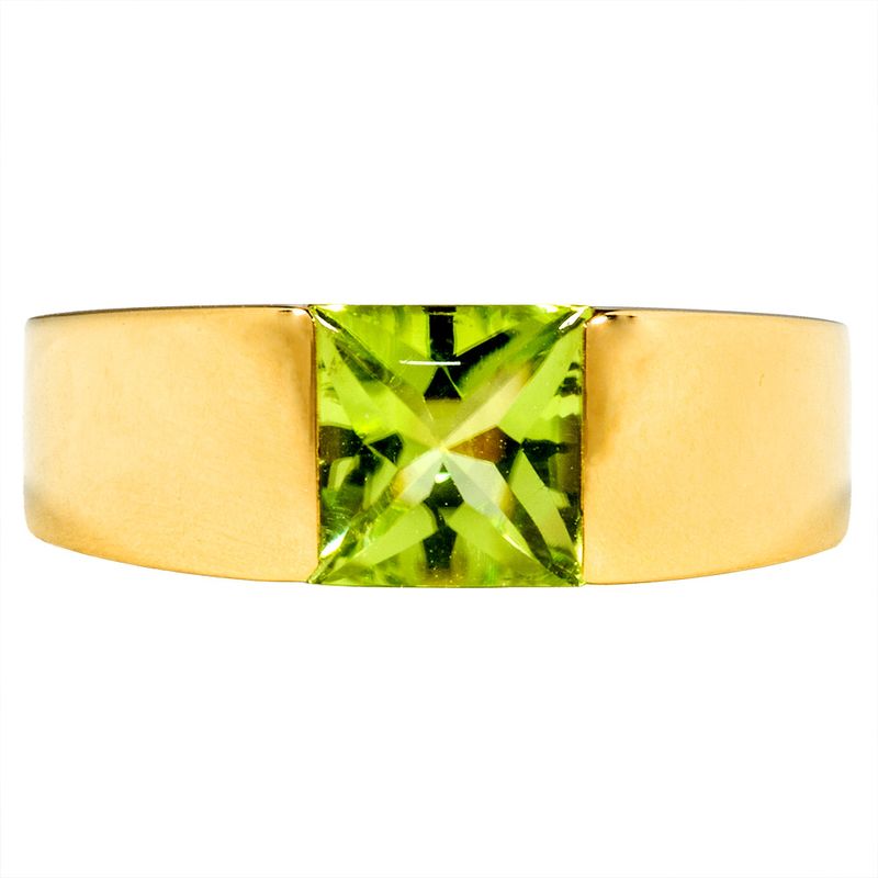 Cartier Tank Ring Peridot #48 18K Yellow Gold 91g Yellow Gold Ladies
