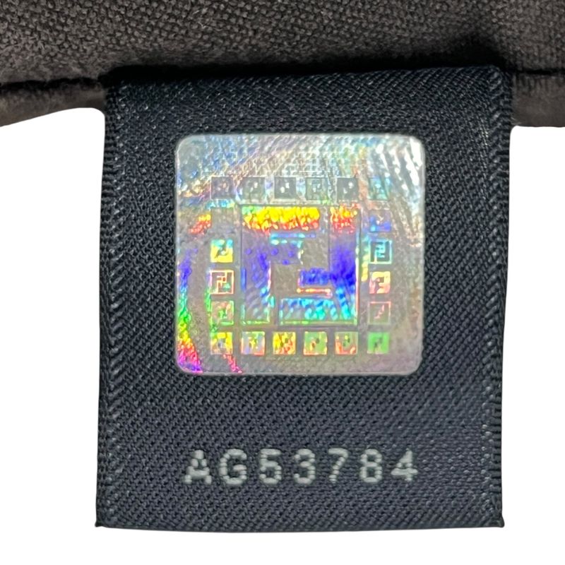 Fendi Tote Bag Canvas Zucca Pattern Leather Brown