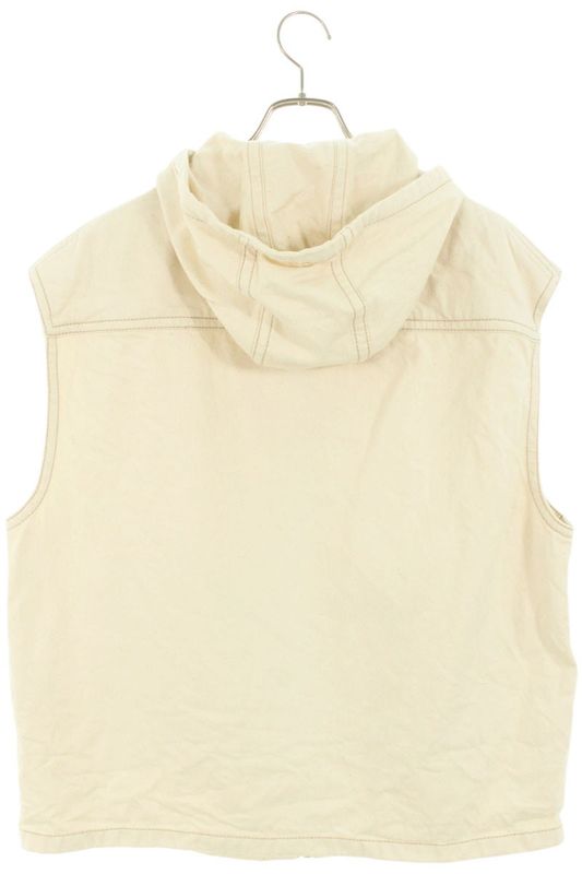 Prada 23SS Geb220 Triangle Logo Plate Cotton Hooded Vest Men's S