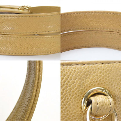 Chanel Shoulder Bag Coco Caviar Skin Beige Gold Hardware 7th Shoulder Chain