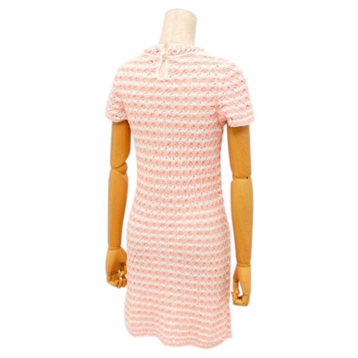 Chanel Dress Size 34 P58 Braided Chain Knit Dress CC Logo Button Coco Mark