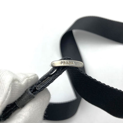 Prada Crossbody Shoulder Bag Black Nylon Triangle Logo Triangle Logo Women Men