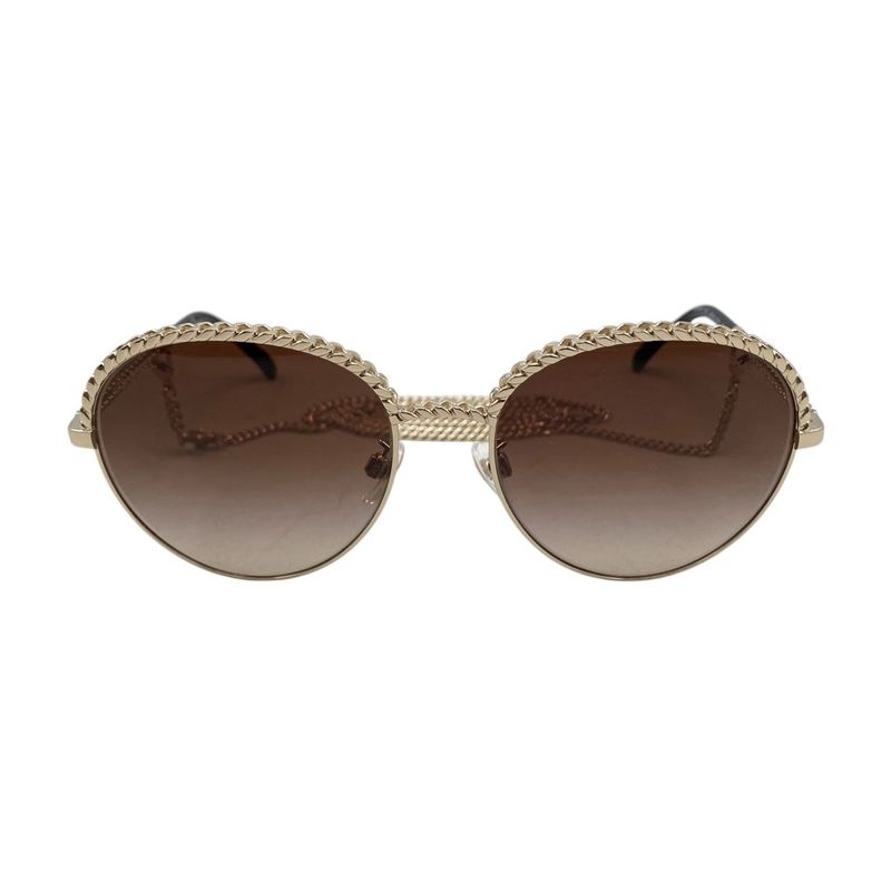 Chanel Sunglass Es with Coco Mark Chain 4242 Brown Gold Chanel