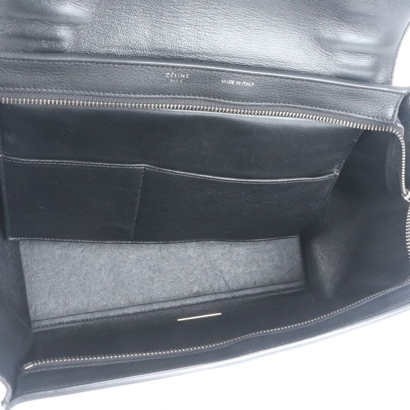 Celine Trapeze Small Leather 2WAY Shoulder Bag Shoulder Tote Hand Black Women's