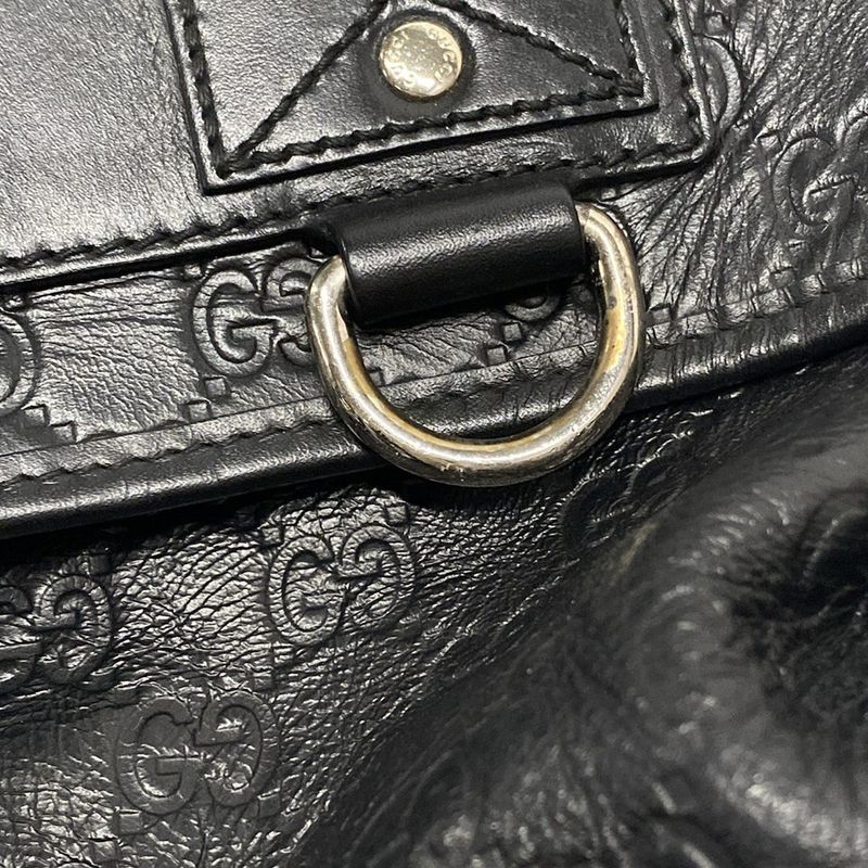 Gucci Shoulder Bag Stripe Line 246067 Black Leather