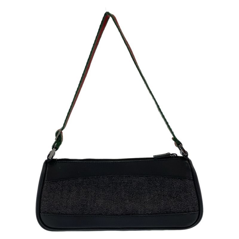 Gucci Sherry Line Black Silver Hardware Canvas/leather 92320 Handbag Accessory