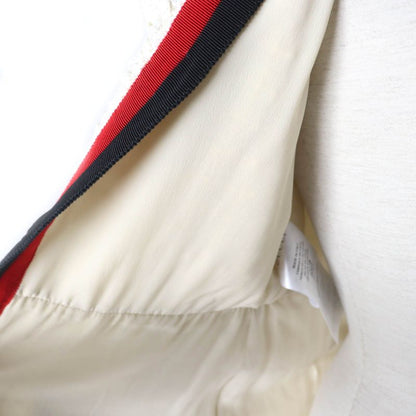 Gucci 19SS 551562 Webline V-neck Tweed Long Dress With GG Buttons Off-white 36