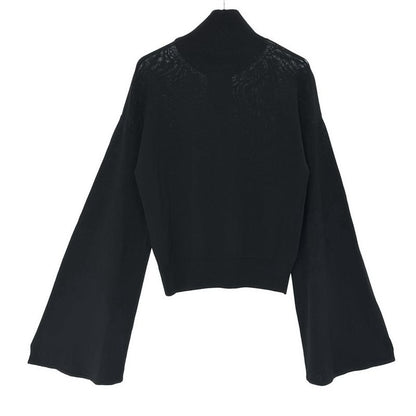 Loewe 22ss Bell Sleeve High Neck Knit Sweater S540y14kaa Black M
