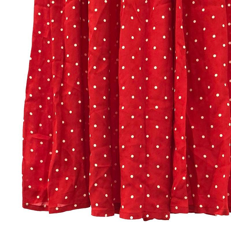 Celine | By Hedi Slimane Edith Liman Dot Print Georgette Pleated Skirt | 36 |