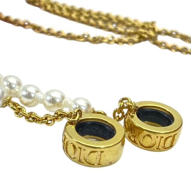 Christian DIOR Airpods Holder Necklace Airpods Holder Chain Logo Faux Pearl GP