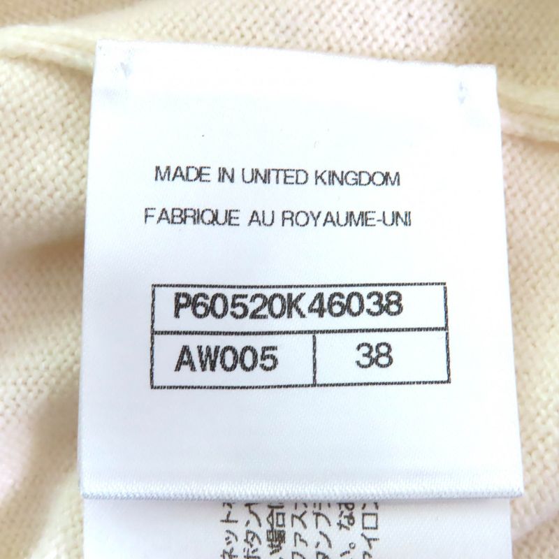 CHANEL P60520 100% Cashmere LA Pausa Coco Logo Short Sleeves Knit Ivory Blue