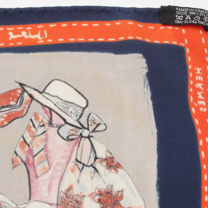 Hermes Carre 70 Paris Monami Fashion Show Silk Scarf Multicolor