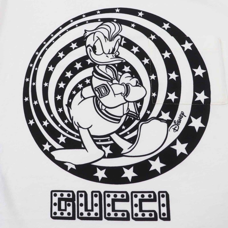 Gucci Disney 644674 Cotton Donald Duck Short Sleeve T-shirt With Pockets Ivory