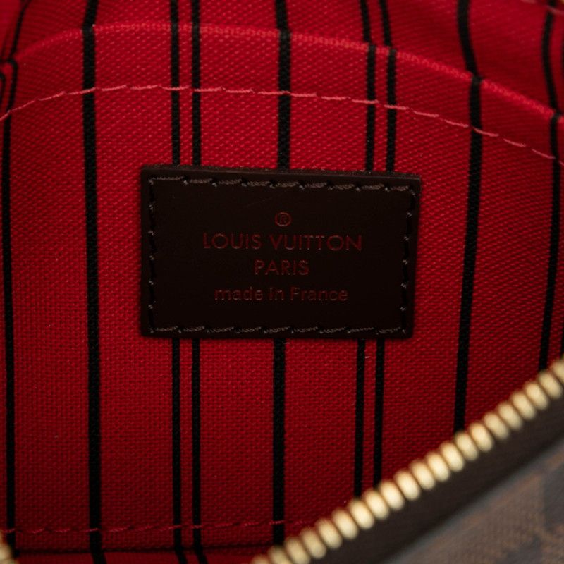 Louis Vuitton Damier Neverfull PM Attached Brown PVC Leather Women Louis Vuitton