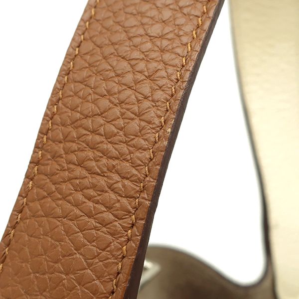 Hermes Handbag Picotin Lock MM Cazac Taurillon Clemence Gold X Etoupe X Nata