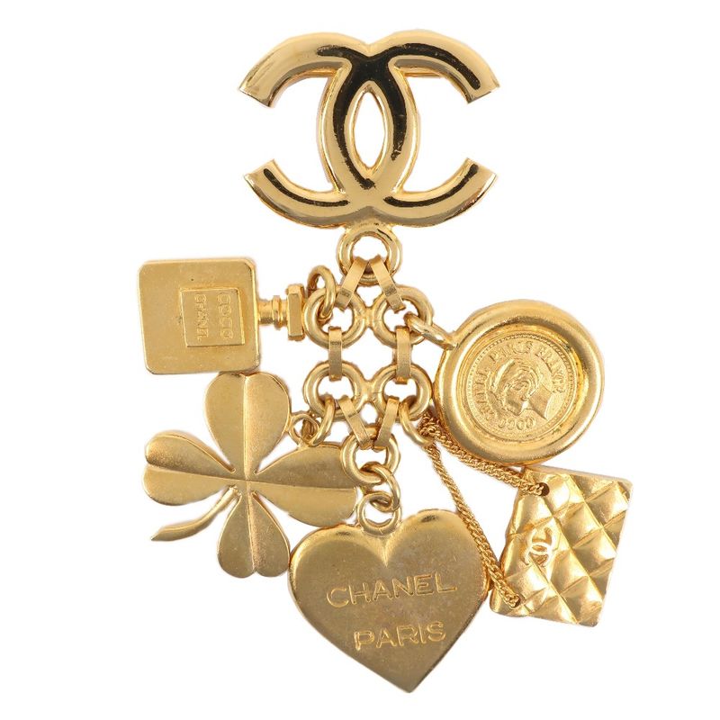 Chanel Heart / Clover / Matelasse Icon Vintage Gold Plated 95A Ladies 74.2g
