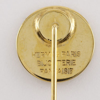 Hermes Sellier Brooch Set Of Two Bijouterie Fantaisie Gold Plated Ladies 2.0g