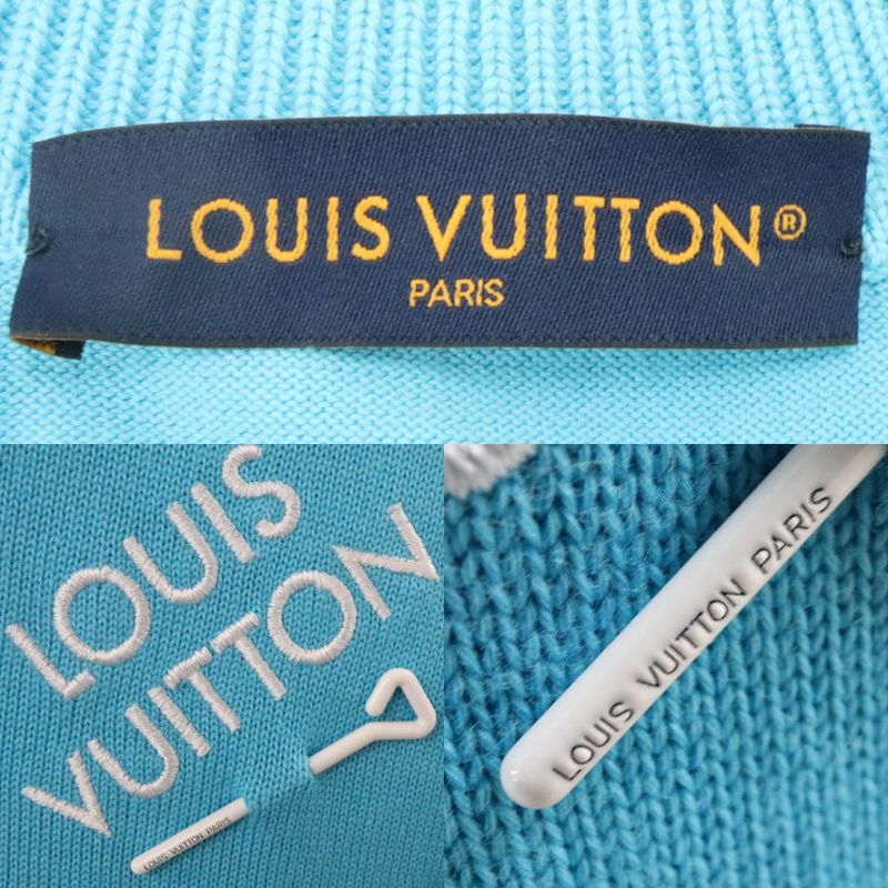 Louis Vuitton Embroidered Signature Short Sleeve Blue Series S Size