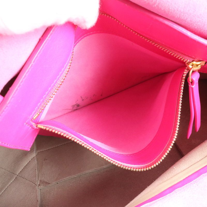 Celine Horizontal Cabas Leather Tote Bag Shoulder Hand Pink Bicolor A4 Ladies