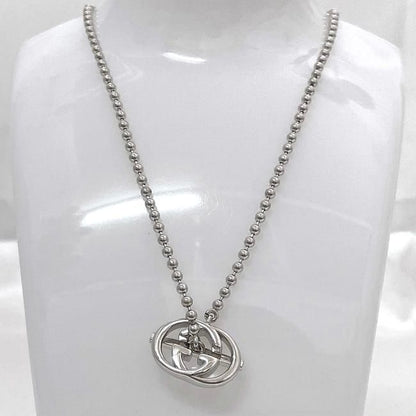 Gucci Necklace Silver Interlocking Polished Ag