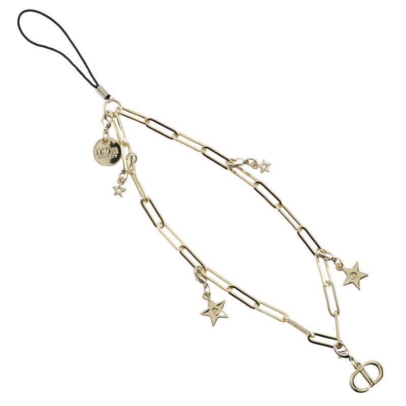 [dior] Christian Dior Star Logo Cell Phone Strap X Gold Metal _ Charm