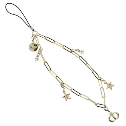 [dior] Christian Dior Star Logo Cell Phone Strap X Gold Metal _ Charm