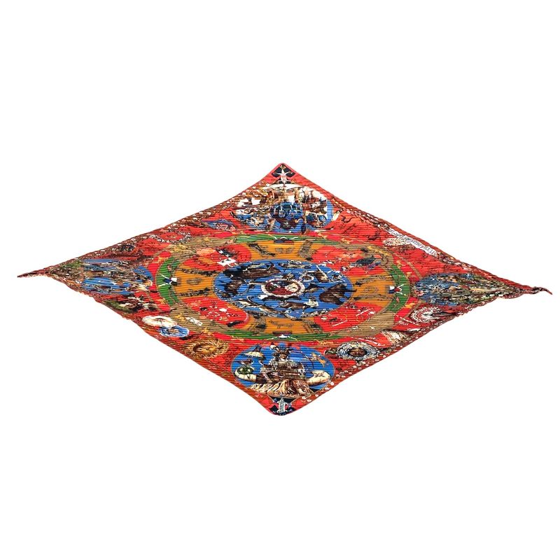 Hermes LES Mythologies DES Hommes Rouges Legend Of The Brown Men Pleated Silk