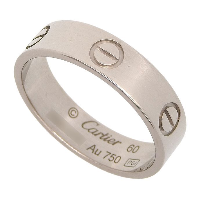 Cartier Love Ring 18K White Gold 750 White Gold #60 Equivalent To #20 Rings