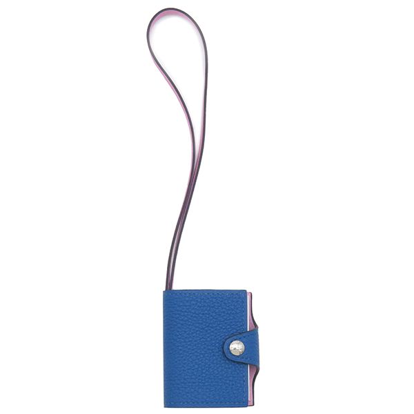 Hermes Bagcharm Ulysse Nano Verso Togo Vorsoft Blue France and Mauve Silvestre