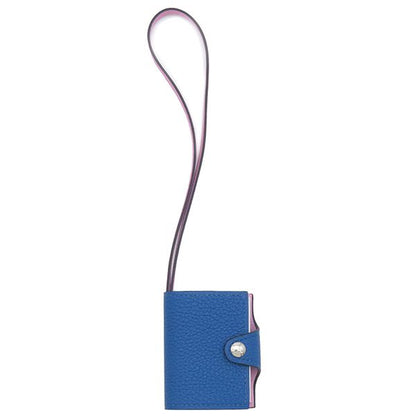 Hermes Bagcharm Ulysse Nano Verso Togo Vorsoft Blue France and Mauve Silvestre