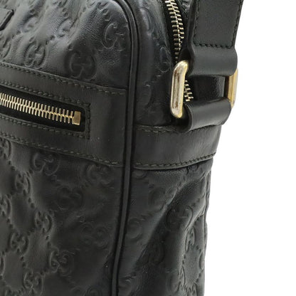 Guccissima Shoulder Bag Crossbody Leather Black Gold Hardware 201448