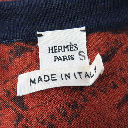 Hermes Flamingo Party Flamingo Party Cashmere Silk Sleeveless Dress Brown Navy