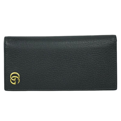 Authentic Gucci GG Marmont Long Wallet Long Wallet Leather Black 428740 Wallet