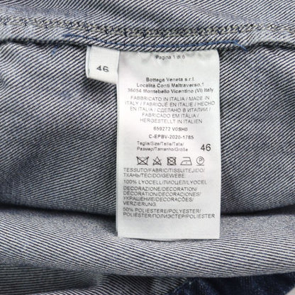 Bottega Veneta 21SS 659272 Lyocell Oversized Cropped Denim Shirt Indigo Blue 46