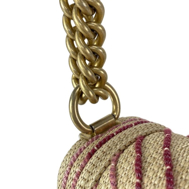 Chanel Shoulder Bag Boy Chanel / Chevron A67085 Beige And Pink Chain Shoulder /