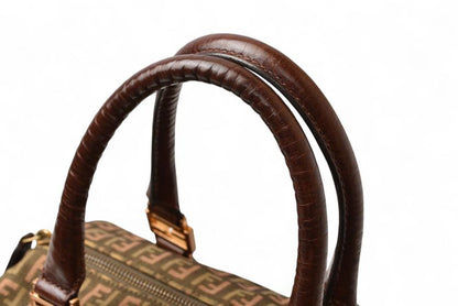 Fendi Bag Mini Boston Bag Fendi Zucca Pattern 8bl068 Khaki Brown