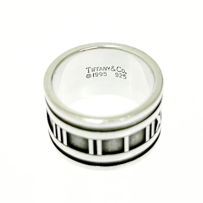 Tiffany & Co Silver Atlas Wide Ring 11.0g 925 Engraved 479481 Ring with Storage