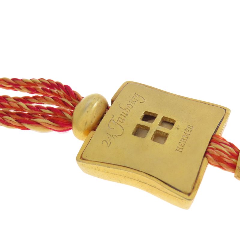 Hermes Van Cattle Faubourg Motif Necklace Metal Women