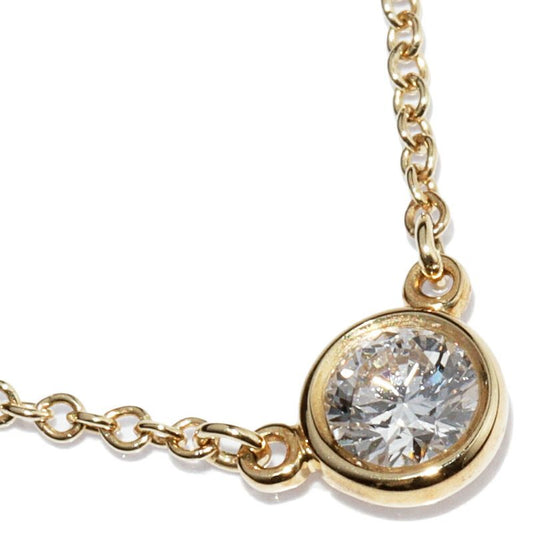 Tiffany & Co Pendant Necklace 18K Yellow Gold Diamond 018ct F-vvs1-3excellent-no