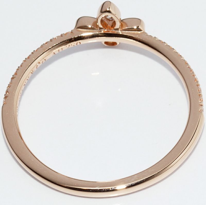 Tiffany & Co Ring 18K Pink Gold Diamond Fleur-de-lis Ring