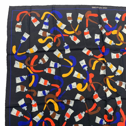 Louis Vuitton Louis Vuitton Silk Scarf Painted Black And Multicolor
