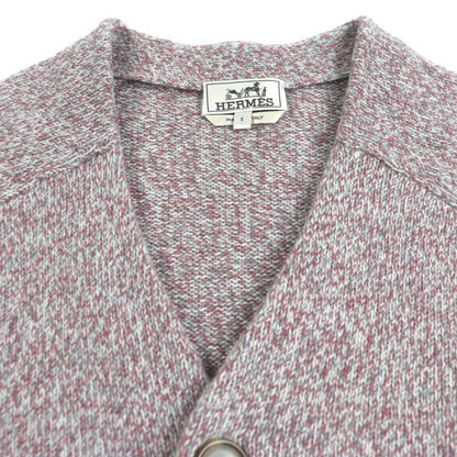 Hermes 22SS 100% Cashmere Gradient V-neck Knit Cardigan Pinkish Blue S Made In