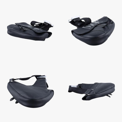 Christian Diorchristian Dior Saddle Bag Black Leather 06-bo-0199