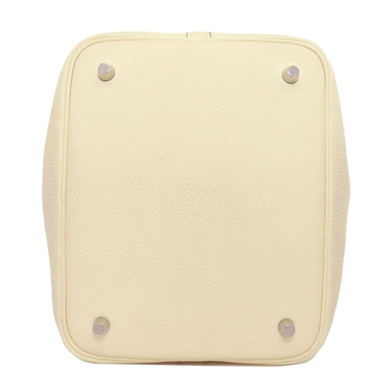 Hermes Picotin Lock MM Silver Hardware Handbag Taurillon Cles Mance Women