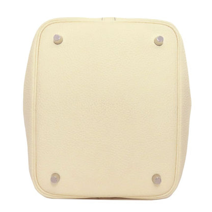 Hermes Picotin Lock MM Silver Hardware Handbag Taurillon Cles Mance Women