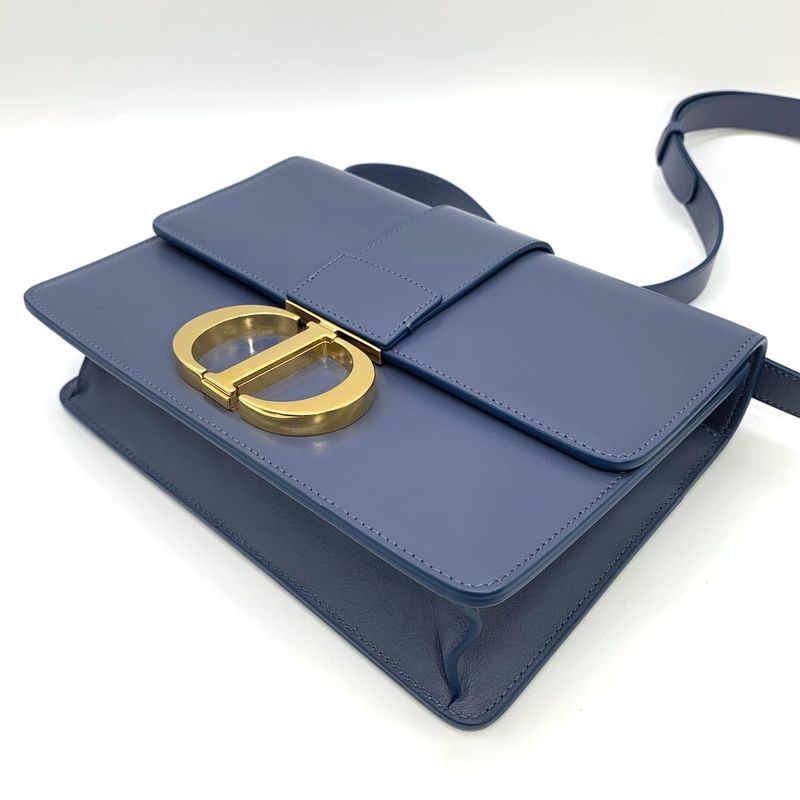 Dior Christian Dior 30 Montaigne Crossbody Shoulder Bag Blue Leather Women